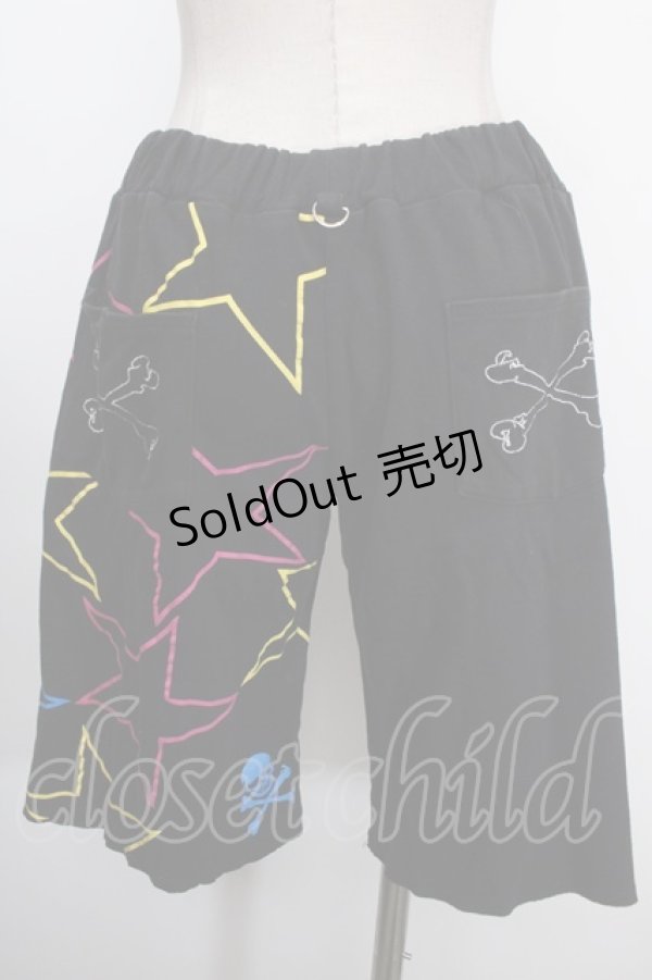 画像2: LOVER'S ROCK / 星柄ハーフパンツ  黒 Y-25-01-10-185-PU-PA-SZ-ZY (2)