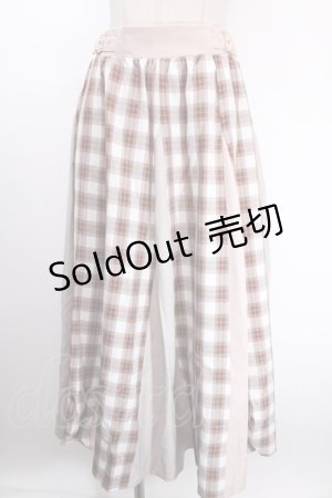 画像: axes femme / サイドバックル柄切替スカート F 茶 Y-25-01-13-100-AX-SK-SZ-OS