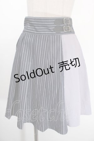 画像: axes femme / バックルバイカラーキュロット  紺 Y-25-01-13-113-AX-SK-SZ-ZI