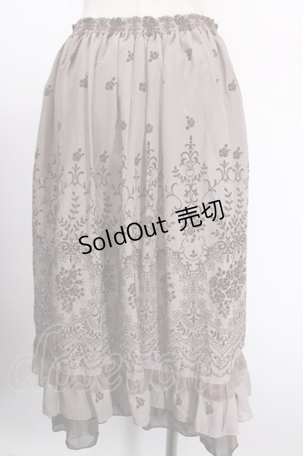 画像2: axes femme / フロッキープリントスカート F チャコール Y-25-01-13-114-AX-SK-SZ-OS (2)