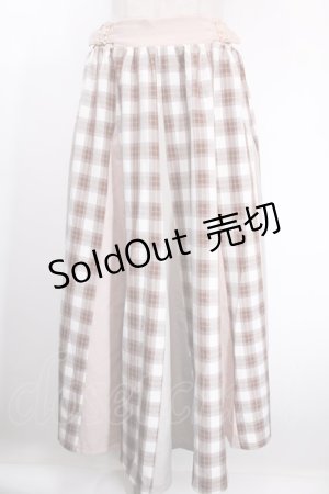 画像: axes femme / サイドバックル柄切替スカート F 茶 Y-25-01-13-118-AX-SK-SZ-OS