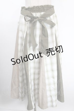 画像: axes femme / 切替ロングフレアスカート F グリーン Y-25-01-13-119-AX-SK-SZ-ZI