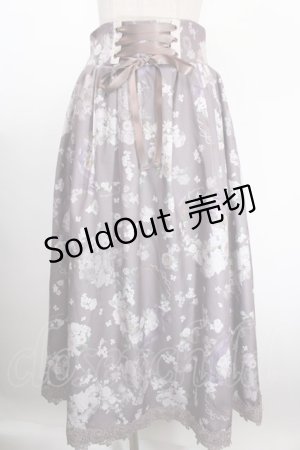 画像: 【SALE】axes femme / ローズリース柄スカート F グレージュ Y-25-01-13-122-AX-SK-SZ-ZT009