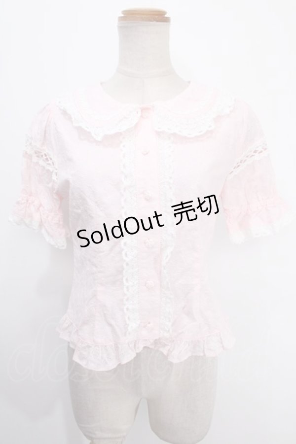 画像1: BABY,THE STARS SHINE BRIGHT / はわせ5分袖ブラウス  ピンク Y-25-01-14-024-BA-BL-SZ-ZY (1)