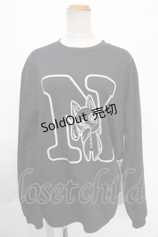 画像1: NieR Clothing / プリント長袖Tシャツ LL 黒 Y-25-01-16-046-PU-TS-SZ-ZY (1)