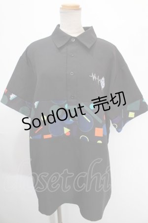 画像: NieR Clothing / ブロッキングプルオーバーシャツ  黒 Y-25-01-16-055-PU-BL-SZ-ZY