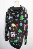 画像2: NieR Clothing / CHRISTMAS DESIGN HOODIE  黒 Y-25-01-16-060-PU-TO-SZ-ZT253 (2)