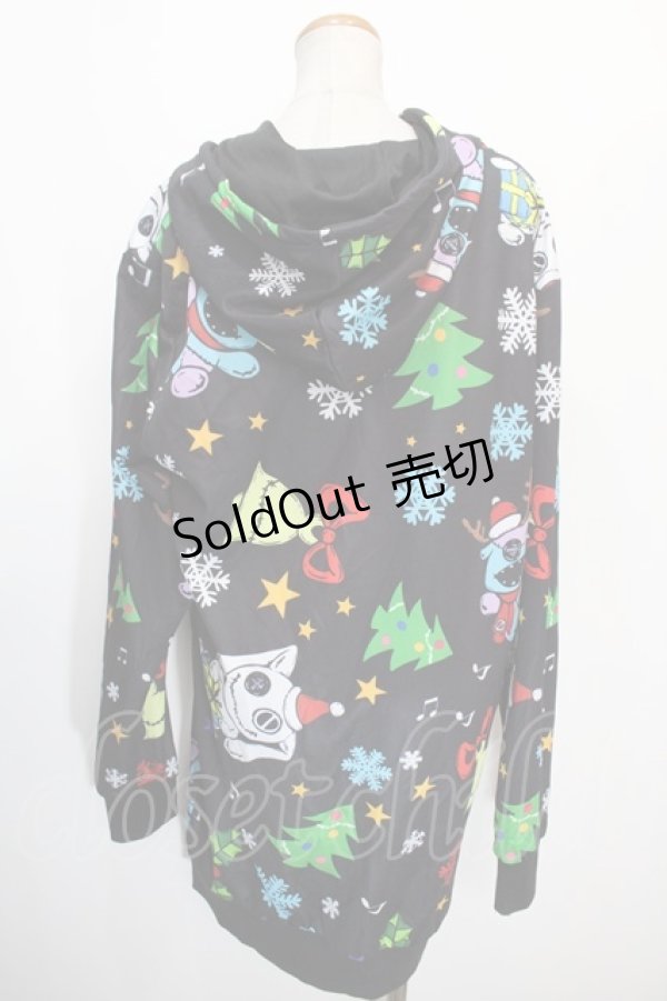 画像2: NieR Clothing / CHRISTMAS DESIGN HOODIE  黒 Y-25-01-16-060-PU-TO-SZ-ZT253 (2)
