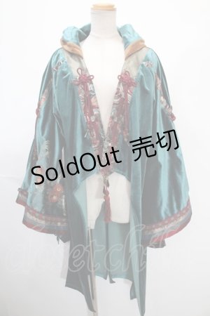 画像: Ozz oneste / フード付きベロア着物袖ロングカーディガン  グリーン Y-25-01-16-123-OO-JA-SZ-ZT055