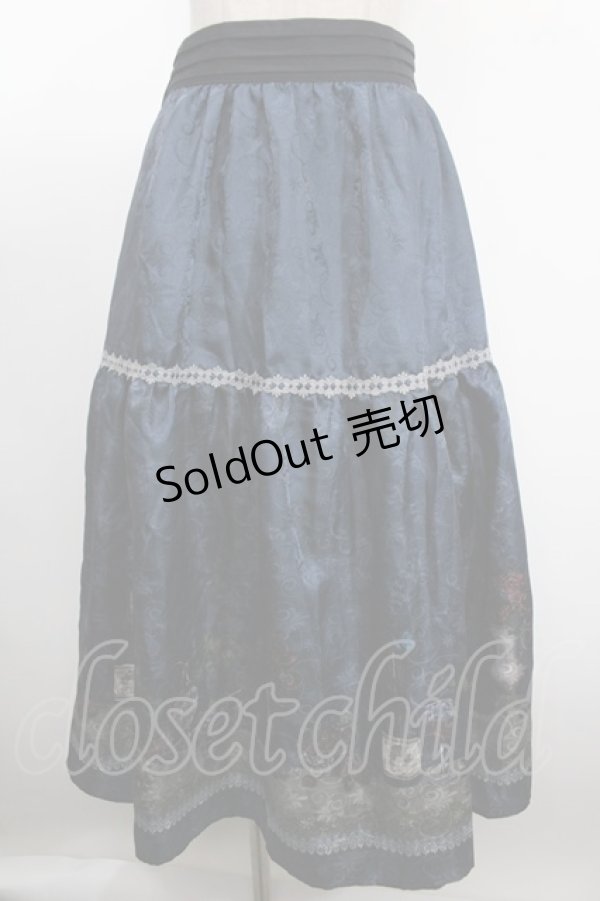 画像1: axes femme / ワイン柄スカート F 紺 Y-25-01-16-152-AX-SK-SZ-ZT423 (1)