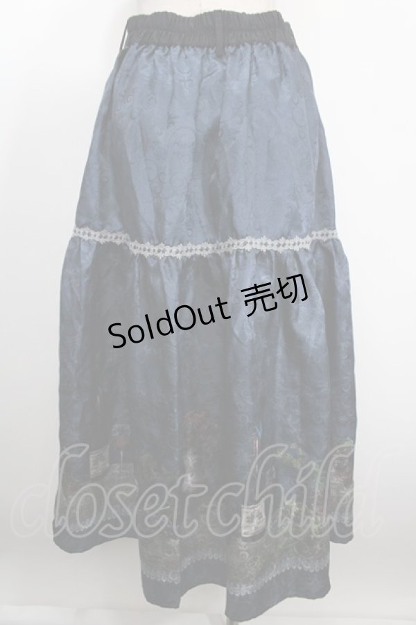 画像2: axes femme / ワイン柄スカート F 紺 Y-25-01-16-152-AX-SK-SZ-ZT423 (2)