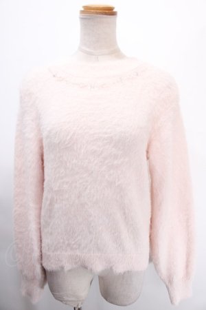 画像: axes femme / 花パールラメフェザーニット M ピンク Y-25-01-16-022-AX-TO-SZ-ZT378