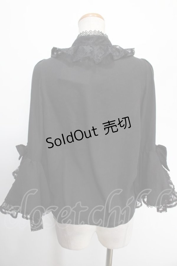 画像2: axes femme Kawaii / 姫袖7分丈ブラウス  黒 Y-25-01-16-027-AX-BL-SZ-OS (2)