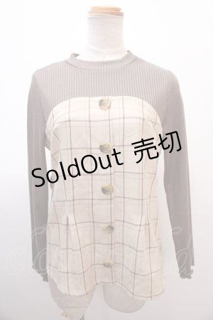 画像: 【SALE】axes femme / ビスチェ風切替トップス M ベージュ Y-25-01-22-069-AX-TO-SZ-ZT347