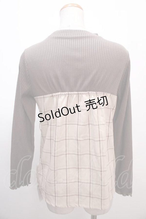 画像2: 【SALE】axes femme / ビスチェ風切替トップス M ベージュ Y-25-01-22-069-AX-TO-SZ-ZT347 (2)