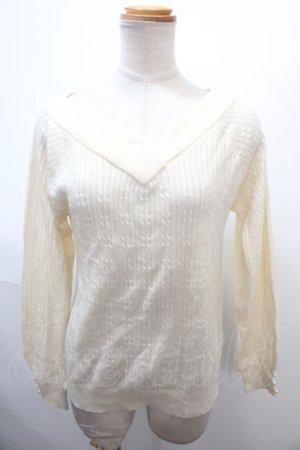 画像: axes femme / バイカラーＶネックニットプルオーバー M 生成り Y-25-01-22-083-AX-TO-SZ-ZT312
