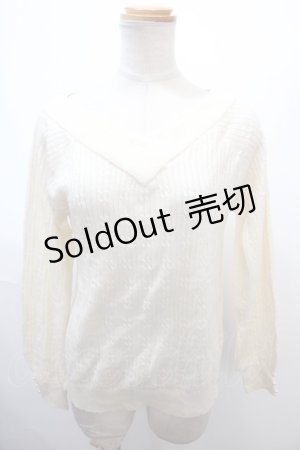 画像: axes femme / バイカラーＶネックニットプルオーバー M 生成り Y-25-01-22-083-AX-TO-SZ-ZT312