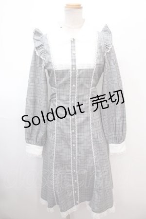 画像: Honey Cinnamon / チェックワンピース  グレー Y-25-01-22-121-LO-OP-AS-ZT442