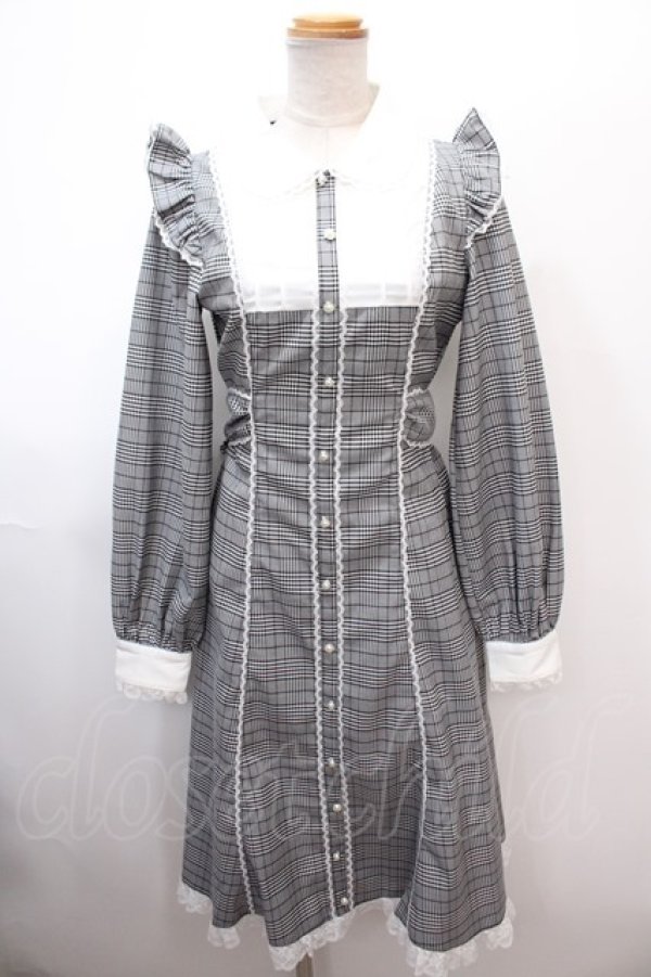 画像1: Honey Cinnamon / チェックワンピース  グレー Y-25-01-22-121-LO-OP-AS-ZT442 (1)