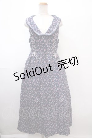 画像: axes femme POETIQUE / 小花柄ロングワンピース M ブルー Y-25-01-22-133-AX-OP-SZ-ZT278