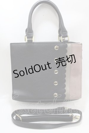 画像: axes femme / スカラップデザインバッグ  黒 Y-25-01-22-019-AX-BG-SZ-ZY