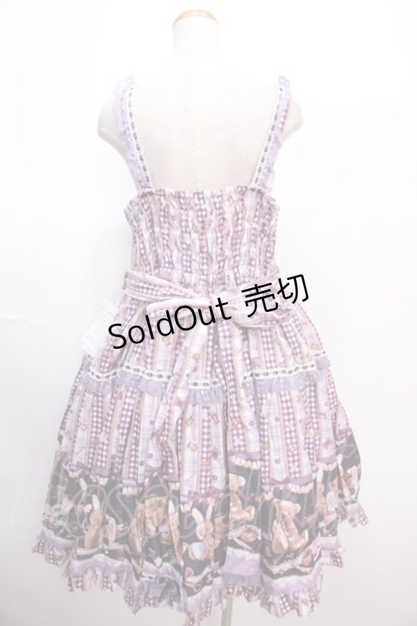 画像2: metamorphose / 【プラスサイズ】Happy Sewing Timeフリルジャンパースカート 2 ラベンダー Y-25-01-22-161-ME-OP-SZ-ZY (2)