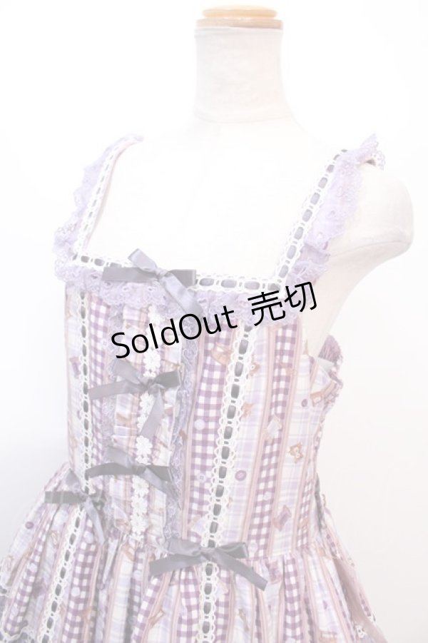 画像3: metamorphose / 【プラスサイズ】Happy Sewing Timeフリルジャンパースカート 2 ラベンダー Y-25-01-22-161-ME-OP-SZ-ZY (3)