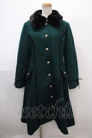 画像: axes femme / ファー襟フィッシュテールコート M グリーン Y-25-01-22-178-AX-CO-SZ-ZT-C062