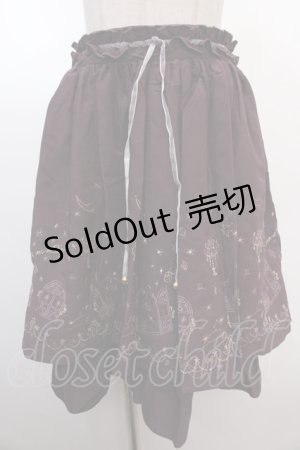 画像: axes femme / 夜空刺繍スカート  パープル Y-25-01-22-201-AX-SK-SZ-ZT417