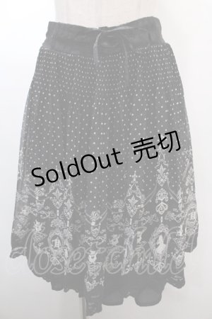 画像: axes femme / アリス柄スカート M 黒 Y-25-01-22-211-AX-SK-SZ-ZI