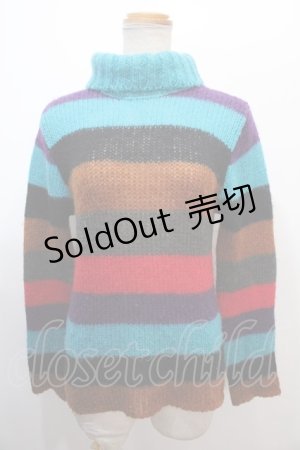 画像: 【SALE】ALGONQUINS / カラフルボーダーニット  カラフル Y-25-01-23-047-AL-TO-SZ-ZT096