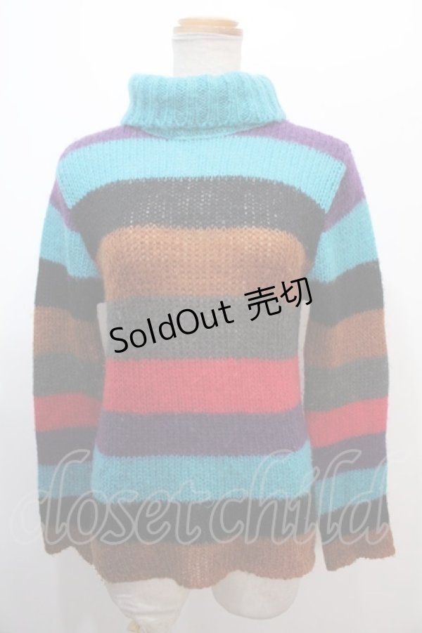 画像1: 【SALE】ALGONQUINS / カラフルボーダーニット  カラフル Y-25-01-23-047-AL-TO-SZ-ZT096 (1)