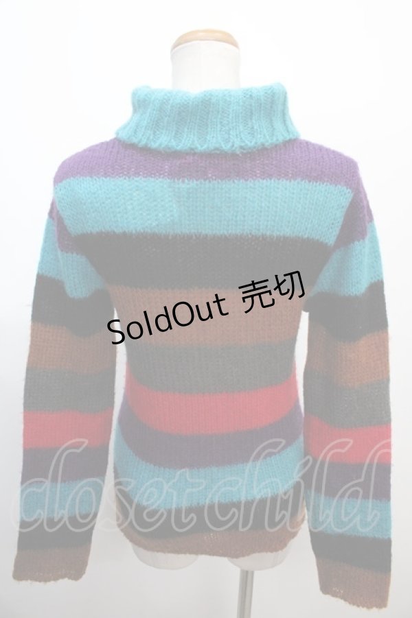 画像2: 【SALE】ALGONQUINS / カラフルボーダーニット  カラフル Y-25-01-23-047-AL-TO-SZ-ZT096 (2)