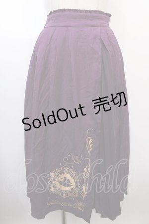 画像: axes femme / アラジン刺繍ミディスカート  パープル Y-25-01-23-059-AX-SK-SZ-ZT174