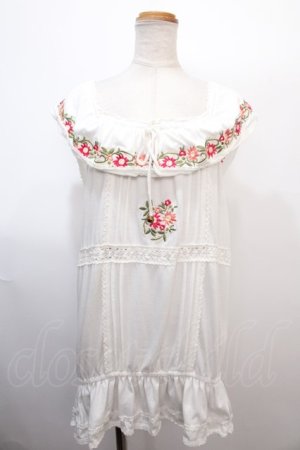 画像: LIZ LISA / お花刺繍チュニック 0 白 Y-25-01-23-073-LO-OP-SZ-ZY