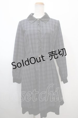 画像: 【SALE】axes femme POETIQUE / サテンカラーチェックワンピース M 黒 Y-25-01-23-103-AX-OP-SZ-ZT301