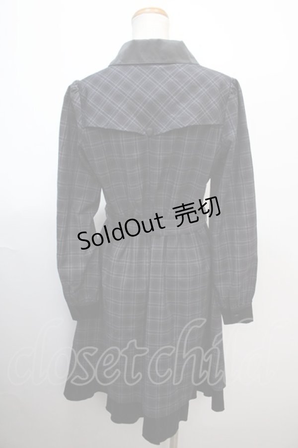 画像2: 【SALE】axes femme POETIQUE / サテンカラーチェックワンピース M 黒 Y-25-01-23-103-AX-OP-SZ-ZT301 (2)