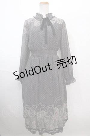 画像: axes femme / レース柄プリントワンピース M 黒 Y-25-01-23-107-AX-OP-SZ-ZI