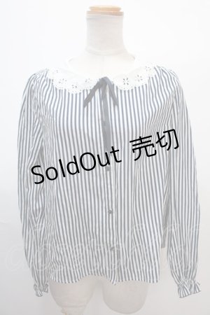 画像: F i.n.t / キャンディースリーブブラウス F ネイビー Y-25-01-23-024-CA-BL-SZ-ZY