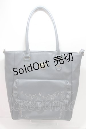 画像: 【SALE】axes femme / 縦型ポケット付きA4トートバッグ  紺 Y-25-01-30-049-AX-BG-SZ-ZT-K026