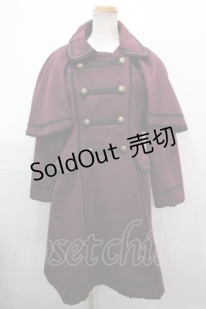 画像: axes femme kawaii / ケープ付きナポレオンコート M ワイン Y-25-01-30-085-AX-CO-SZ-ZT-C033
