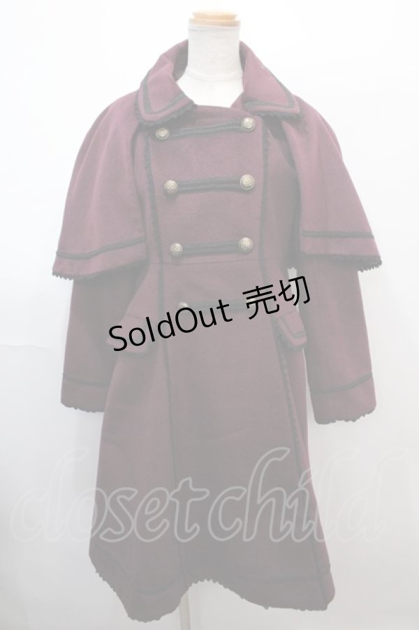 画像1: axes femme kawaii / ケープ付きナポレオンコート M ワイン Y-25-01-30-085-AX-CO-SZ-ZT-C033 (1)