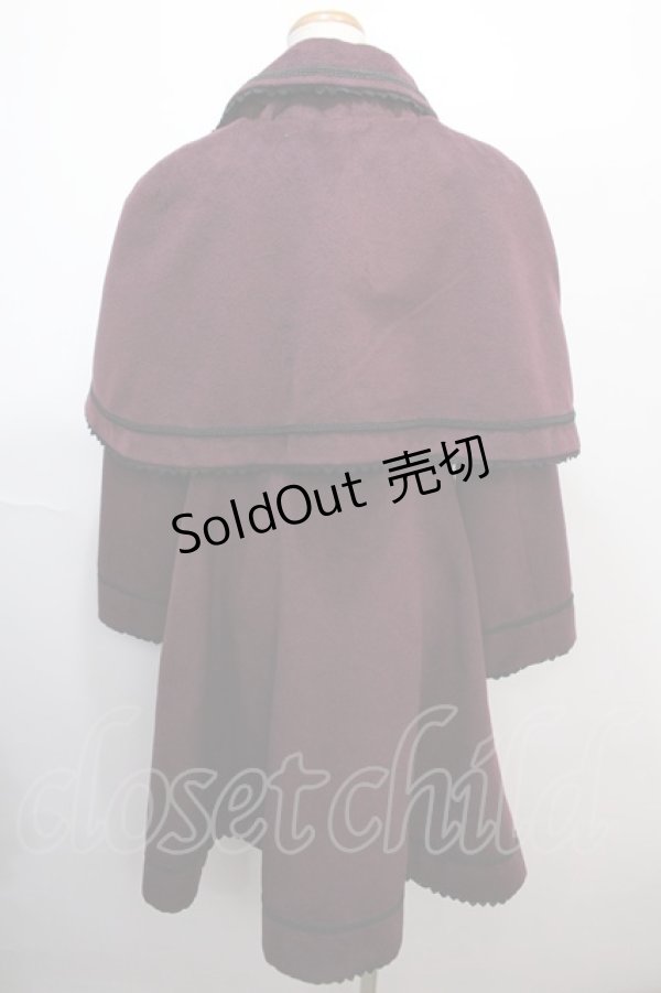 画像2: axes femme kawaii / ケープ付きナポレオンコート M ワイン Y-25-01-30-085-AX-CO-SZ-ZT-C033 (2)