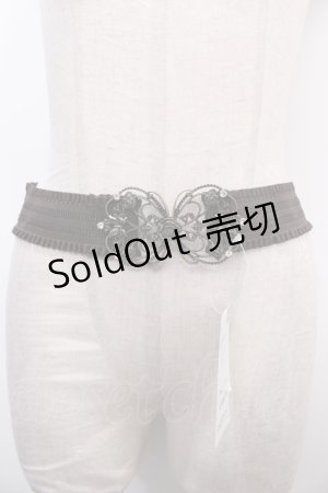 画像: axes femme / 立体バラ×蝶ゴムベルト  Aゴールド Y-25-01-30-013-AX-ZA-SZ-ZY
