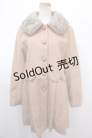 画像: axes femme / ファー襟コート L キャメル Y-25-01-30-091-AX-CO-SZ-ZT-C037