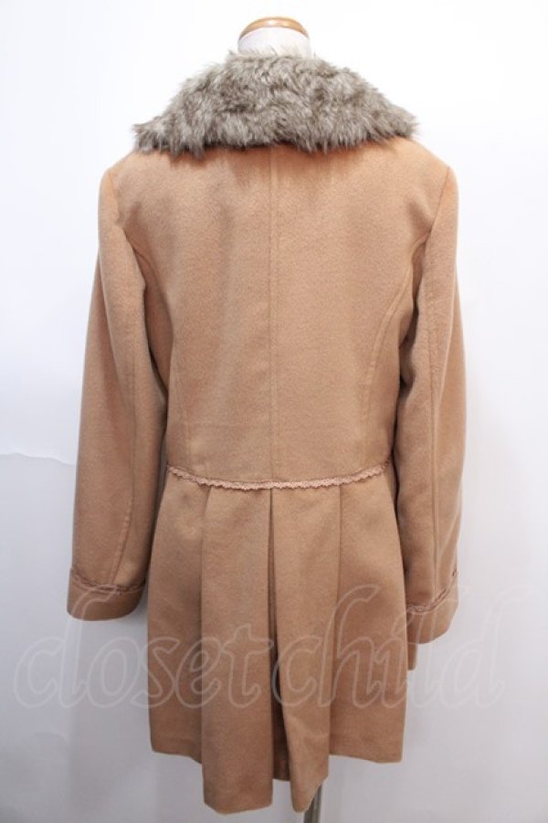 画像2: axes femme / ファー襟コート L キャメル Y-25-01-30-091-AX-CO-SZ-ZT-C037 (2)