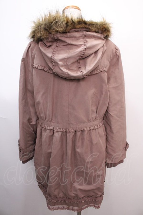 画像2: axes femme / ライナー付きフリルモッズコート  ピンク Y-25-01-30-105-AX-CO-AS-ZT-C037 (2)