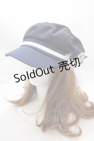 画像: axes femme / カメオ付きサテンマリンキャス  紺 Y-25-01-30-024-AX-AC-SZ-ZY