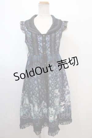 画像: Ozz oneste / マスカレード柄ワンピース  紺紫系 Y-25-01-30-200-OO-OP-SZ-ZS
