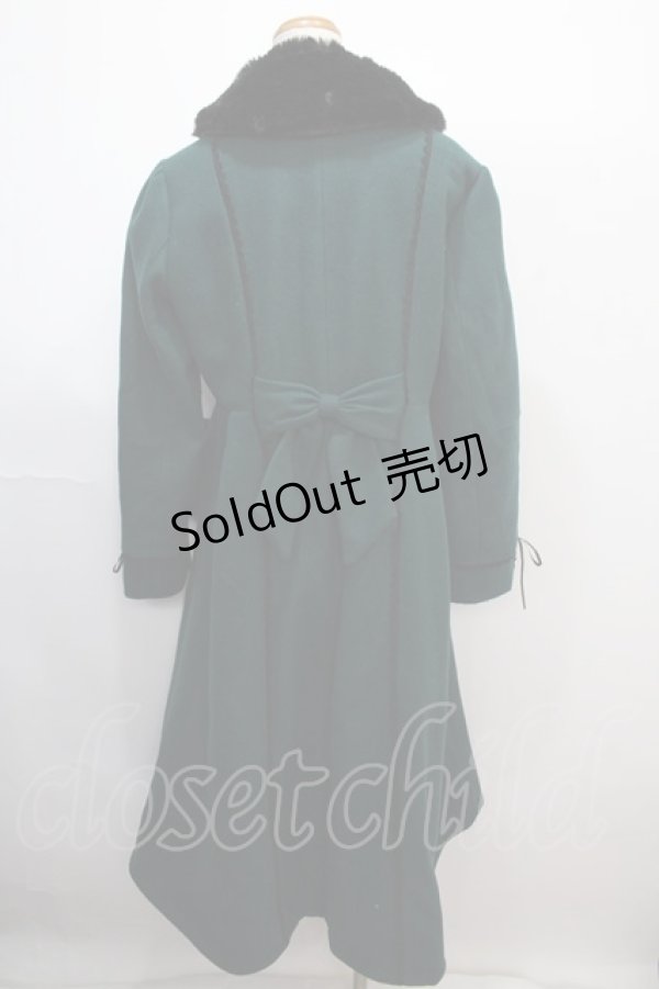 画像2: axes femme / ファー襟フィッシュテールコート L グリーン Y-25-01-30-204-AX-CO-SZ-ZT-C017 (2)